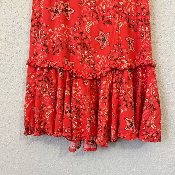 SPELL & THE GYPSY Collective Celestial Mini Dress Lace Up Back in Red - Picture 5 of 15